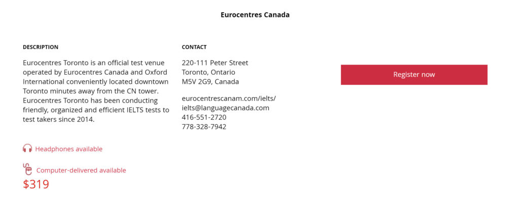 IELTS Canada Price